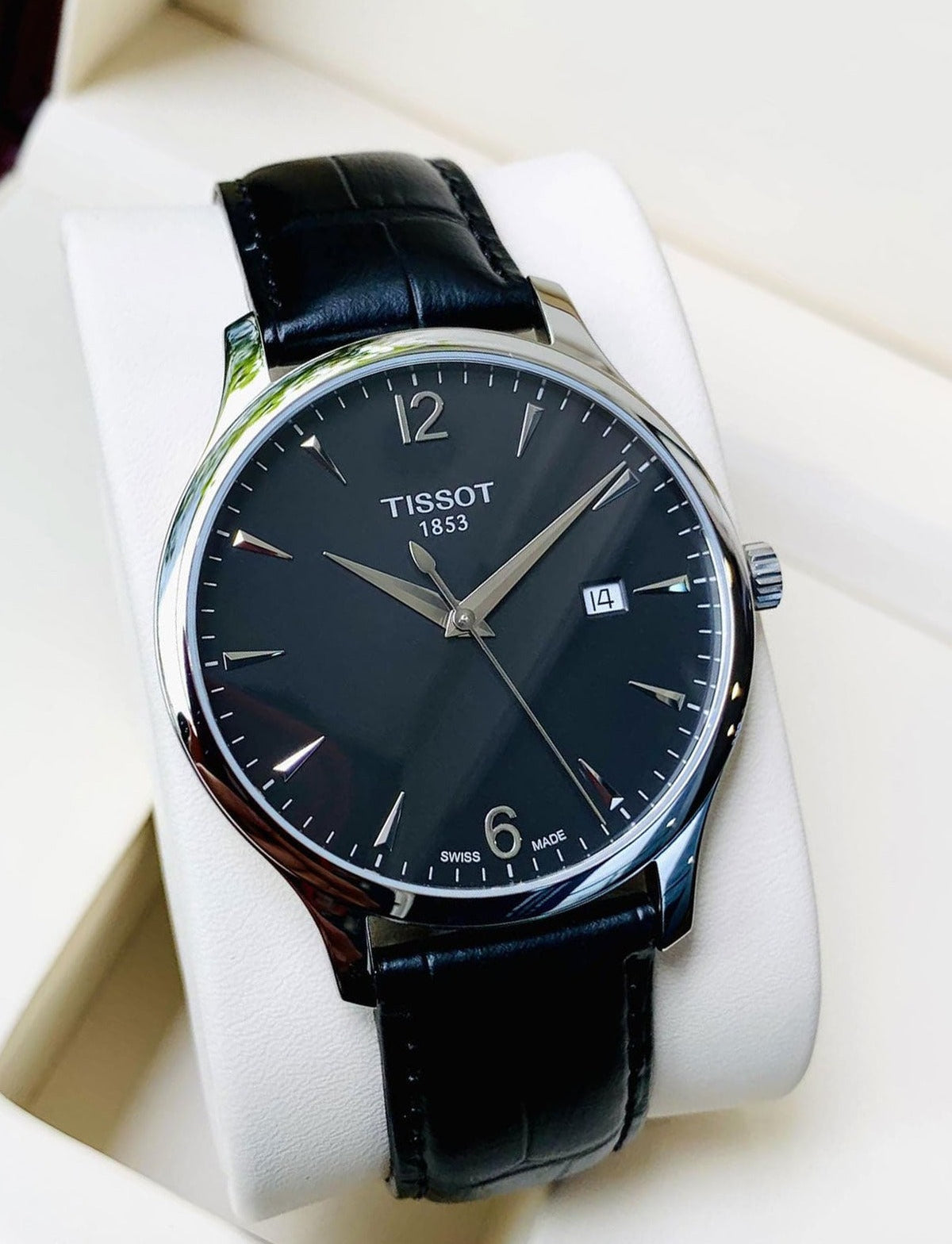 Shop Authentic Tissot T Classic Tradition Black Dial Black Leather Strap Watch For Men - T063.610.16.057.00 - Luxxuri