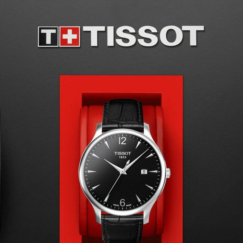 Shop Authentic Tissot T Classic Tradition Black Dial Black Leather Strap Watch For Men - T063.610.16.057.00 - Luxxuri