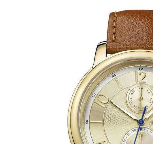 Shop Authentic Tommy Hilfiger Claudia Rose Gold Dial Brown Leather Strap Watch for Women - 1781818 - Luxxuri