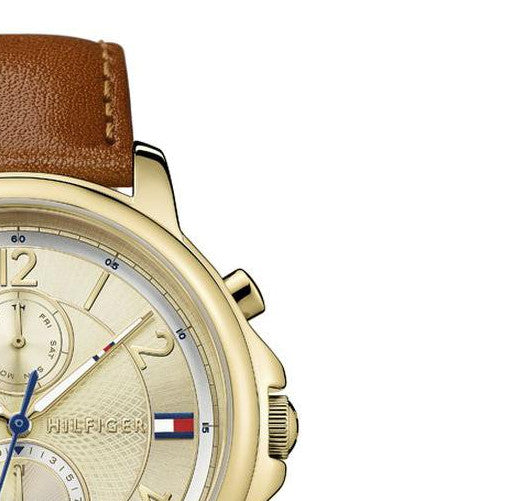 Shop Authentic Tommy Hilfiger Claudia Rose Gold Dial Brown Leather Strap Watch for Women - 1781818 - Luxxuri