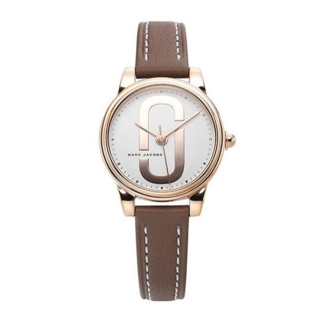 Shop Authentic Marc Jacobs Corie White Dial Brown Leather Strap Watch for Women - MJ1581 - Luxxuri