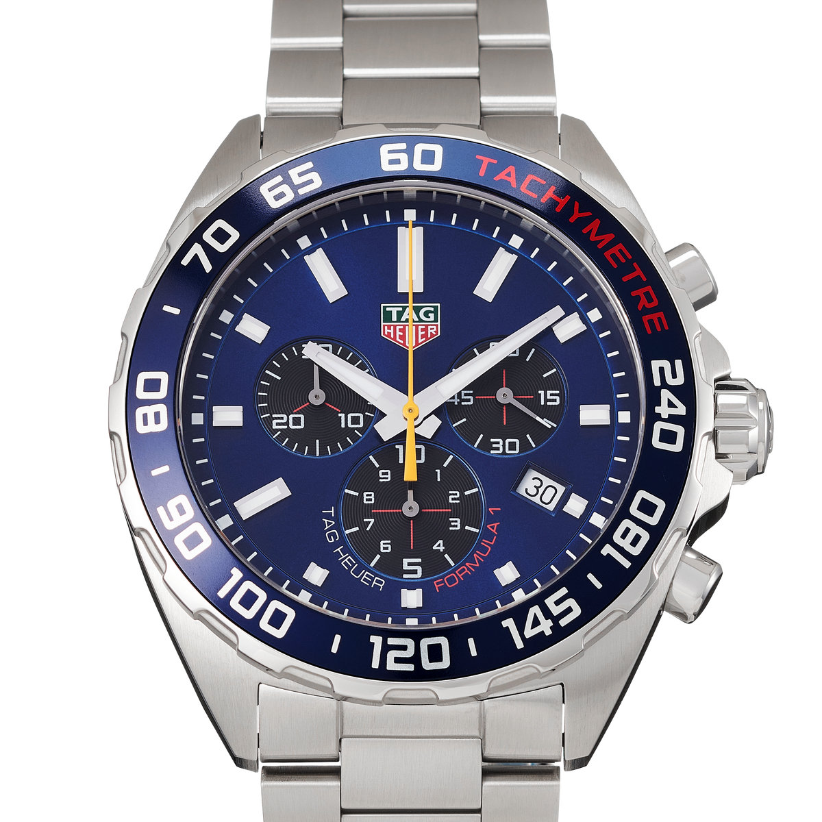 Shop Authentic Tag Heuer Formula 1 Red Bull Racing Chronograph Blue Dial Silver Steel Strap Watch for Men - CAZ101AK.BA0842 - Luxxuri
