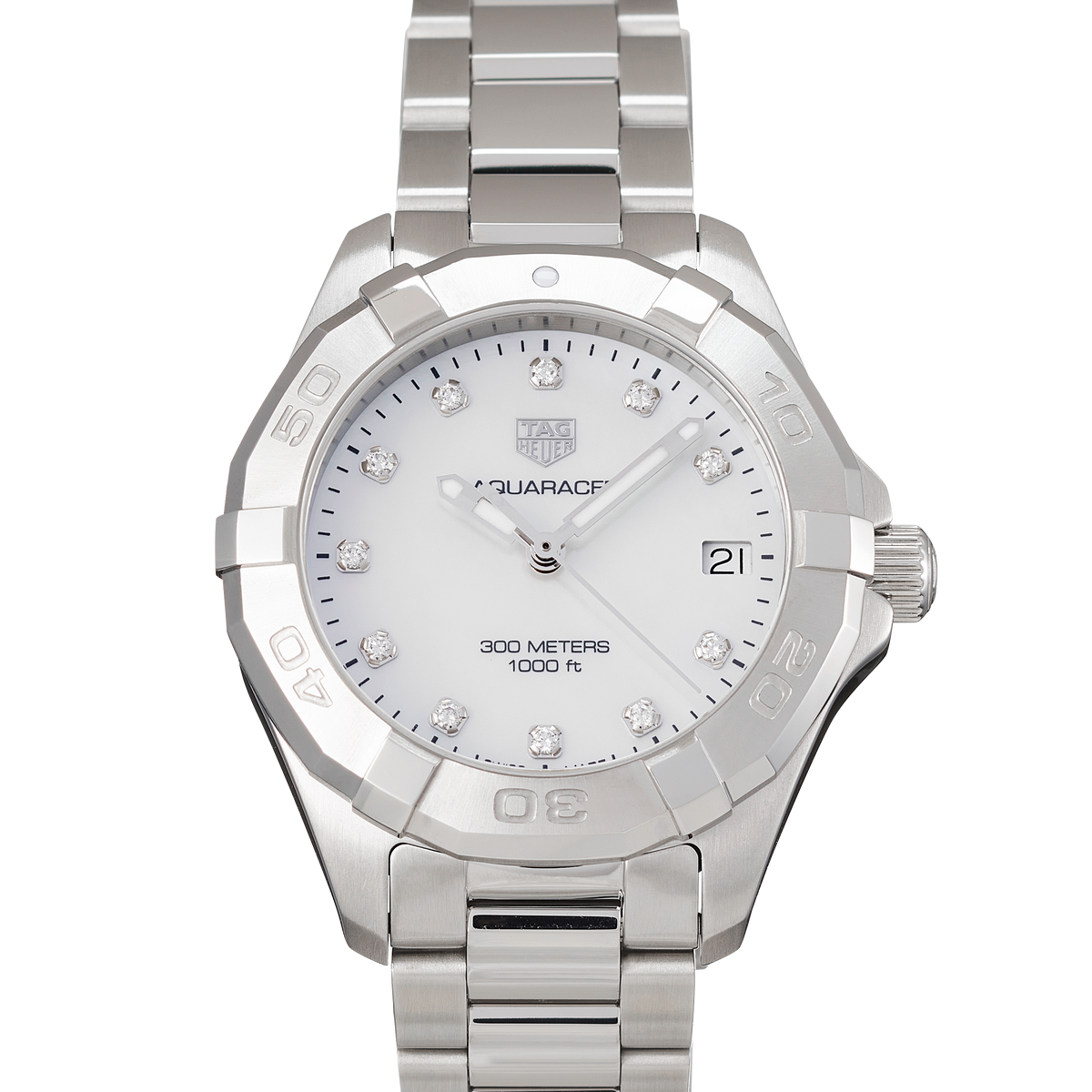 Shop Authentic Tag Heuer Aquaracer White Mother of Pearl Dial Watch for Women - WBD1314.BA0740 - Luxxuri