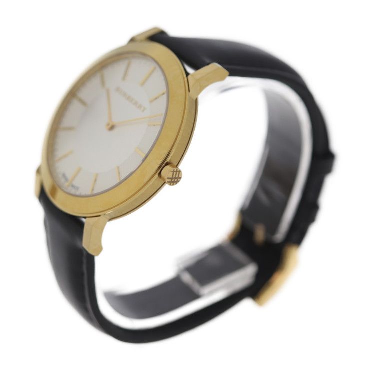 Shop Authentic Burberry The City Gold Dial Black Leather Strap Watch for Men - BU2353 - Luxxuri