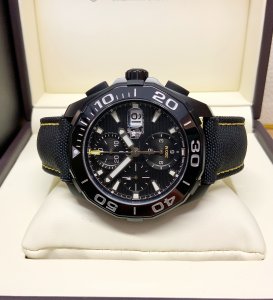Shop Authentic Tag Heuer Aquaracer PVD Black Dial Watch for Men - CAY218A.FC6361 - Luxxuri