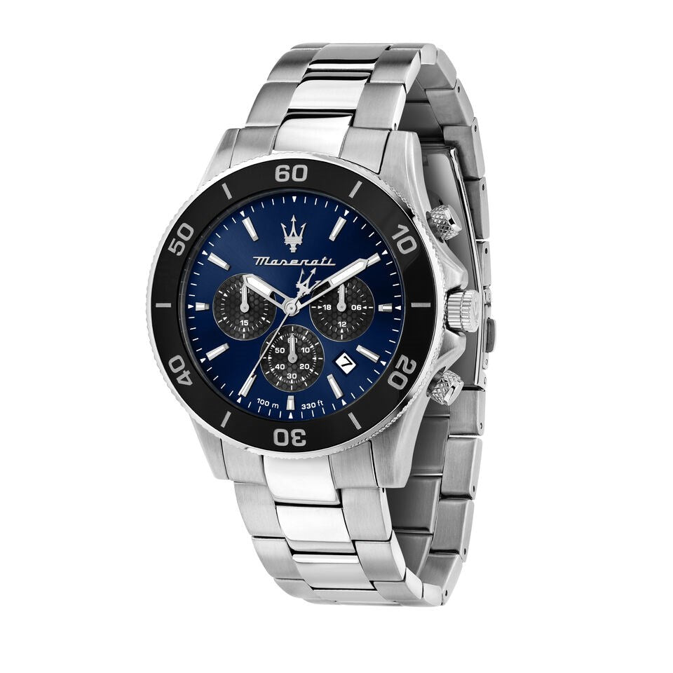 Shop Authentic Maserati Competizione Chronograph Blue Dial Silver Steel Strap Watch For Men - R8873600009 - Luxxuri