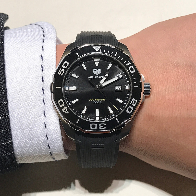 Shop Authentic Tag Heuer Aquaracer Black Dial Watch for Men - WAY101A.FT6141 - Luxxuri