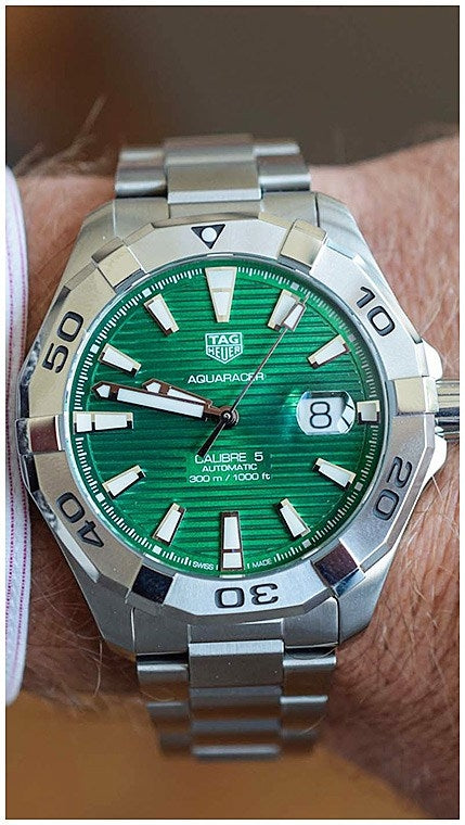 Shop Authentic Tag Heuer Aquaracer Green Dial Watch for Men - WAY2015.BA0927 - Luxxuri