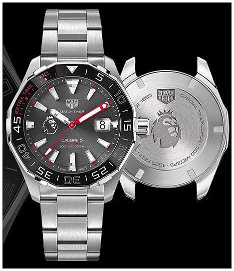 Shop Authentic Tag Heuer Aquaracer Calibre 5 Premiere League Edition Black Dial Silver Stainless Steel Watch for Men - WAY201D.BA0927 - Luxxuri