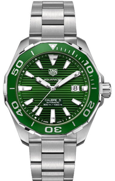 Shop Authentic Tag Heuer Aquaracer Green Dial Watch for Men - WAY201S.BA0927 - Luxxuri