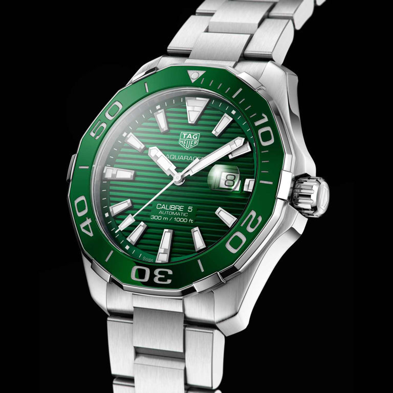 Shop Authentic Tag Heuer Aquaracer Green Dial Watch for Men - WAY201S.BA0927 - Luxxuri