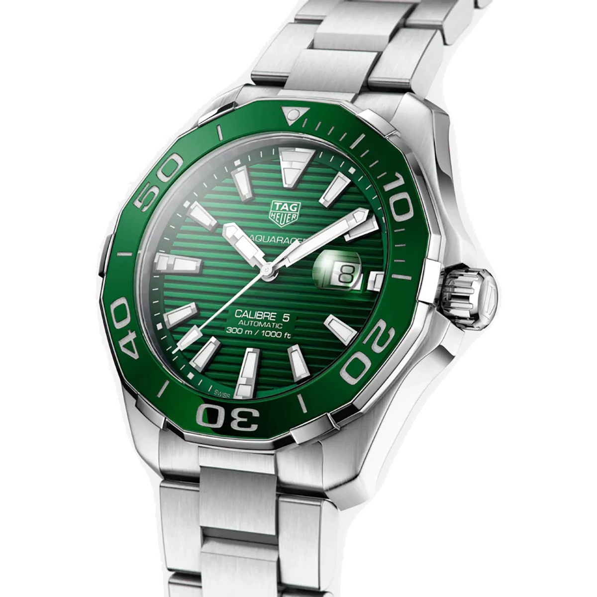 Shop Authentic Tag Heuer Aquaracer Green Dial Watch for Men - WAY201S.BA0927 - Luxxuri