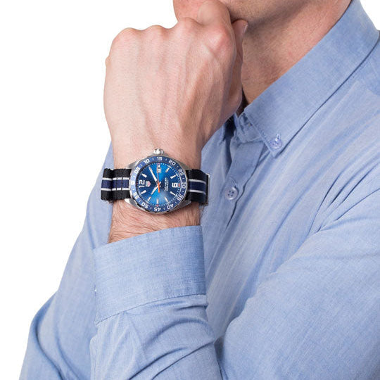 Shop Authentic Tag Heuer Formula 1 Quartz Blue Dial Two Tone NATO Strap Watch for Men - WAZ1010.FC8197 - Luxxuri