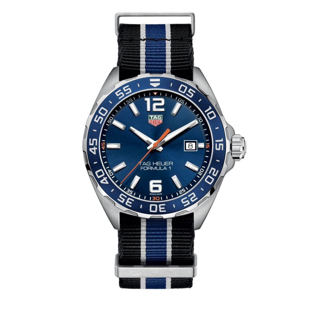 Shop Authentic Tag Heuer Formula 1 Quartz Blue Dial Two Tone NATO Strap Watch for Men - WAZ1010.FC8197 - Luxxuri