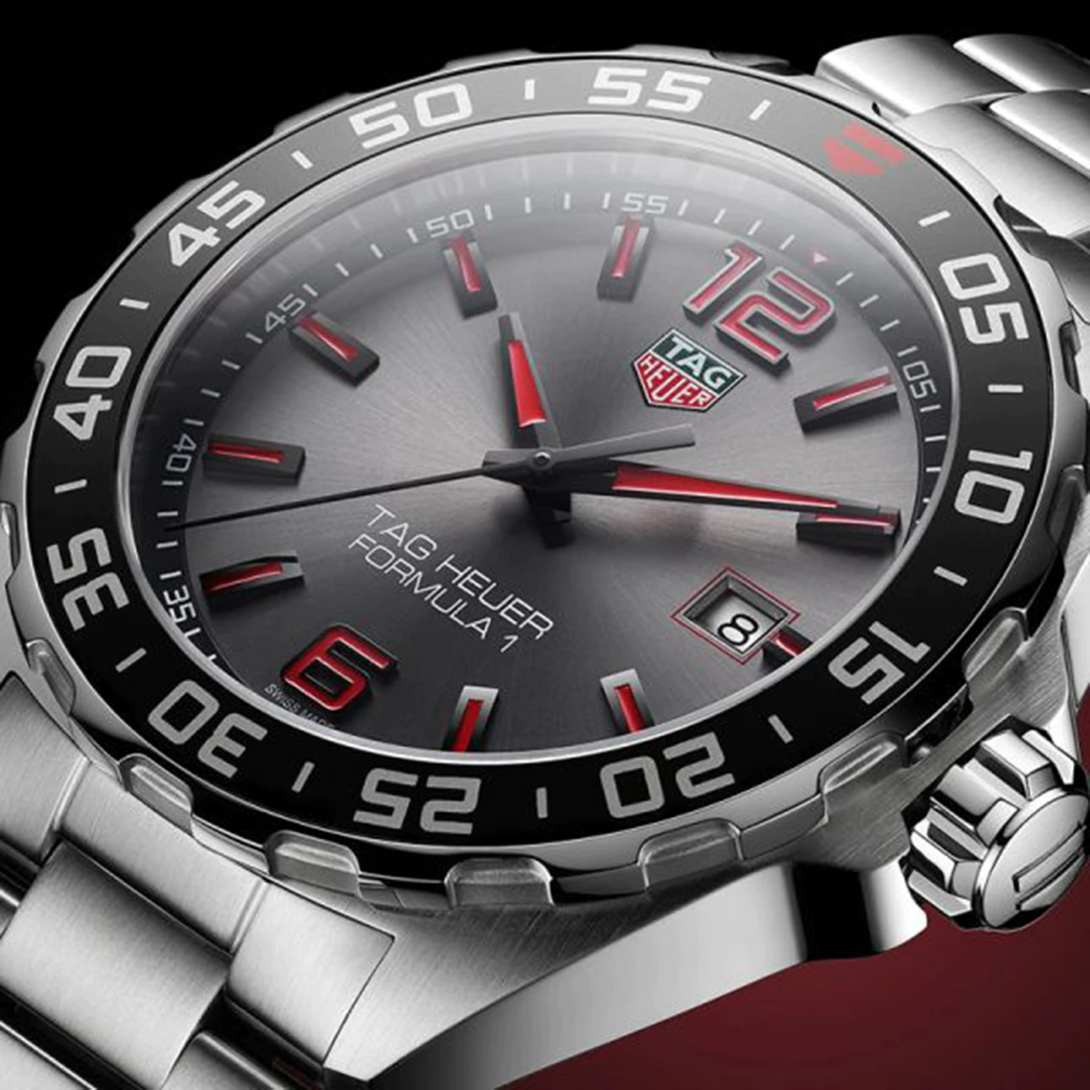 Shop Authentic Tag Heuer Formula 1 Quartz Anthracite Dial Silver Steel Strap Watch for Men - WAZ1018.BA0842 - Luxxuri
