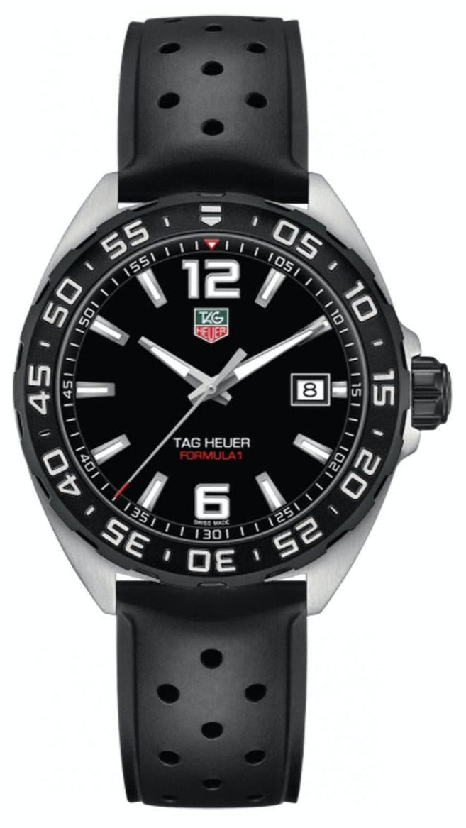Shop Authentic Tag Heuer Formula 1 Quartz Black Dial Black Rubber Strap Watch for Men - WAZ1110.FT8023 - Luxxuri