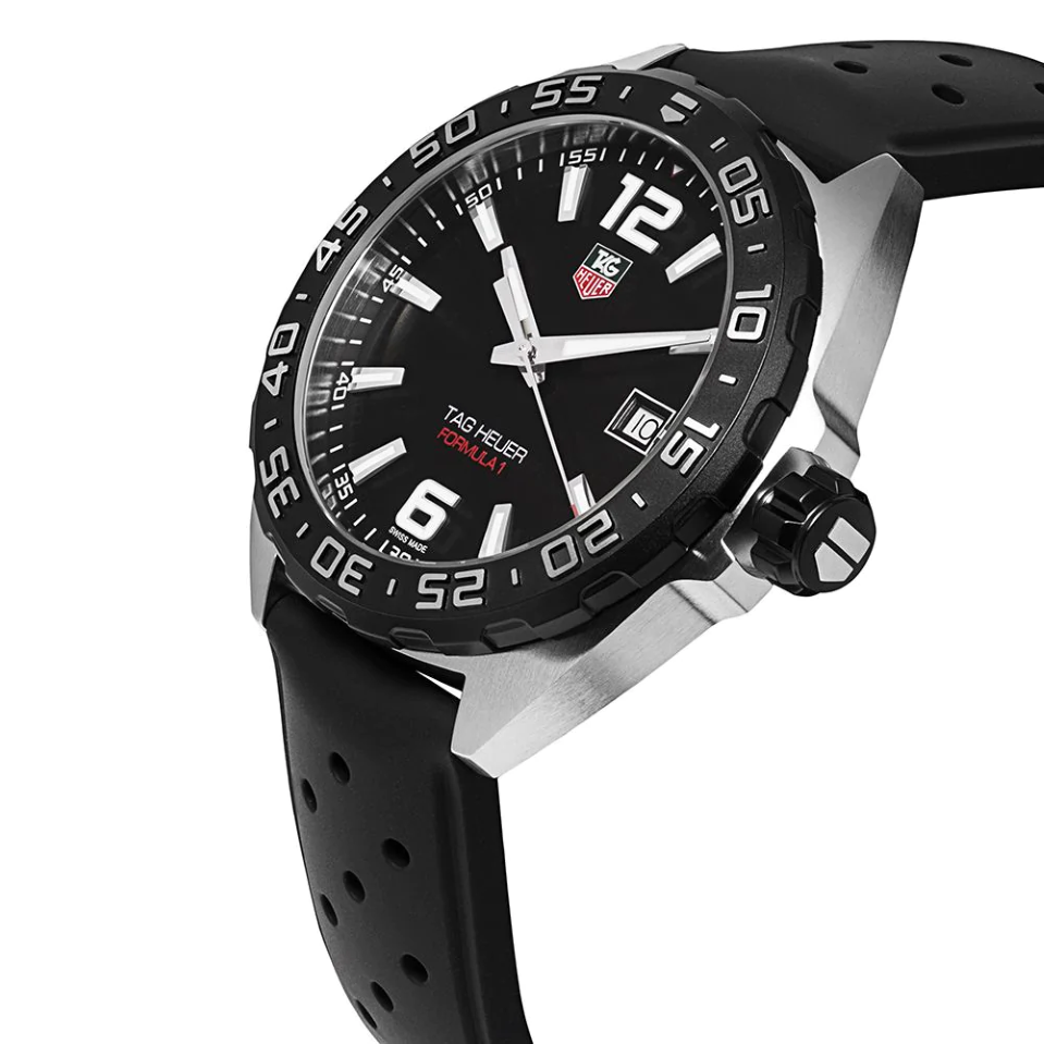 Shop Authentic Tag Heuer Formula 1 Quartz Black Dial Black Rubber Strap Watch for Men - WAZ1110.FT8023 - Luxxuri