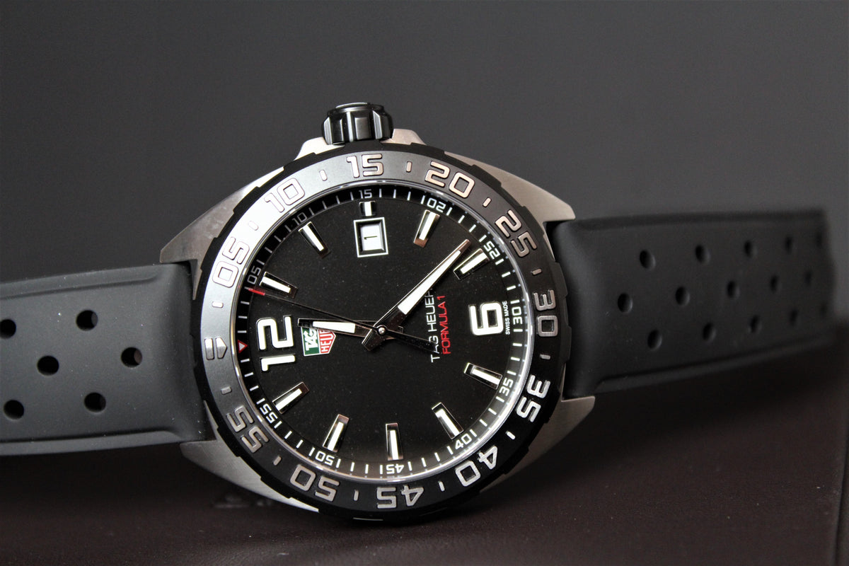 Shop Authentic Tag Heuer Formula 1 Quartz Black Dial Black Rubber Strap Watch for Men - WAZ1110.FT8023 - Luxxuri