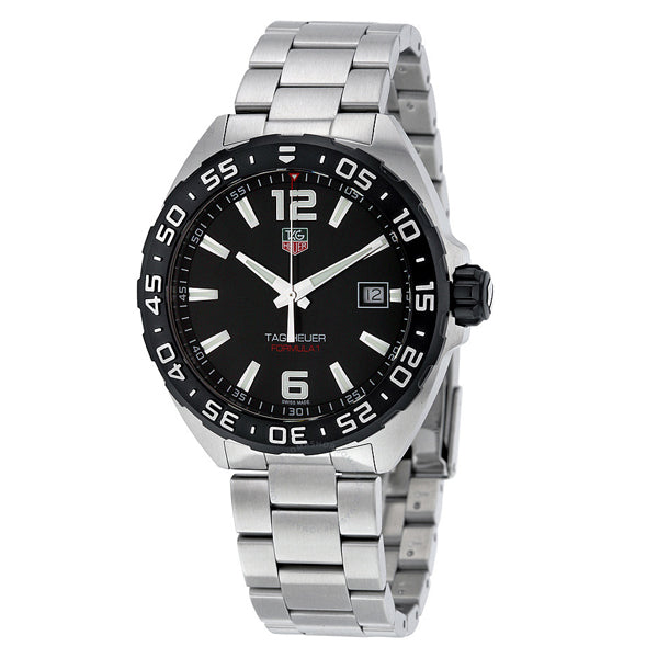 Shop Authentic Tag Heuer Formula 1 Quartz Black Dial Silver Steel Strap Watch for Men - WAZ1110.BA0875 - Luxxuri