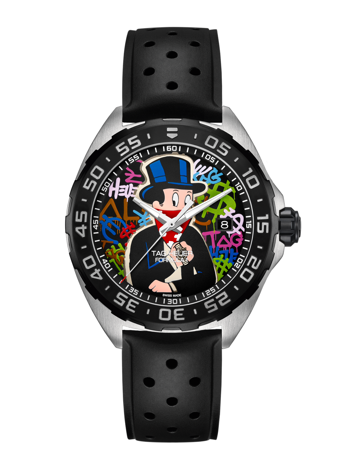 Shop Authentic Tag Heuer Formula 1 Alec Monopoly Special Edition Black Rubber Strap Watch for Men - WAZ1117.FT8023 - Luxxuri