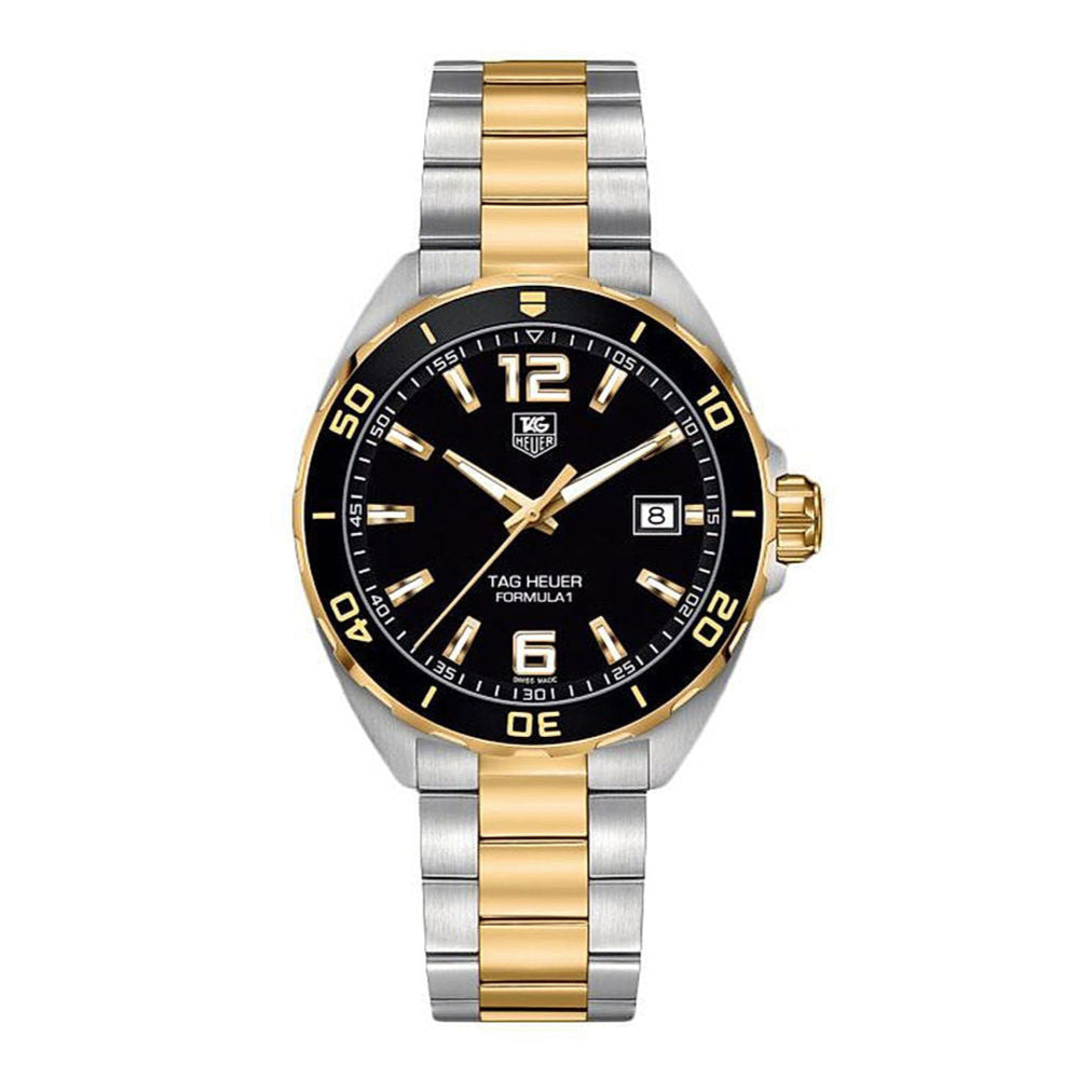 Shop Authentic Tag Heuer Formula 1 Quartz Black Dial Two Tone Steel Strap Watch for Men - WAZ1121.BB0879 - Luxxuri