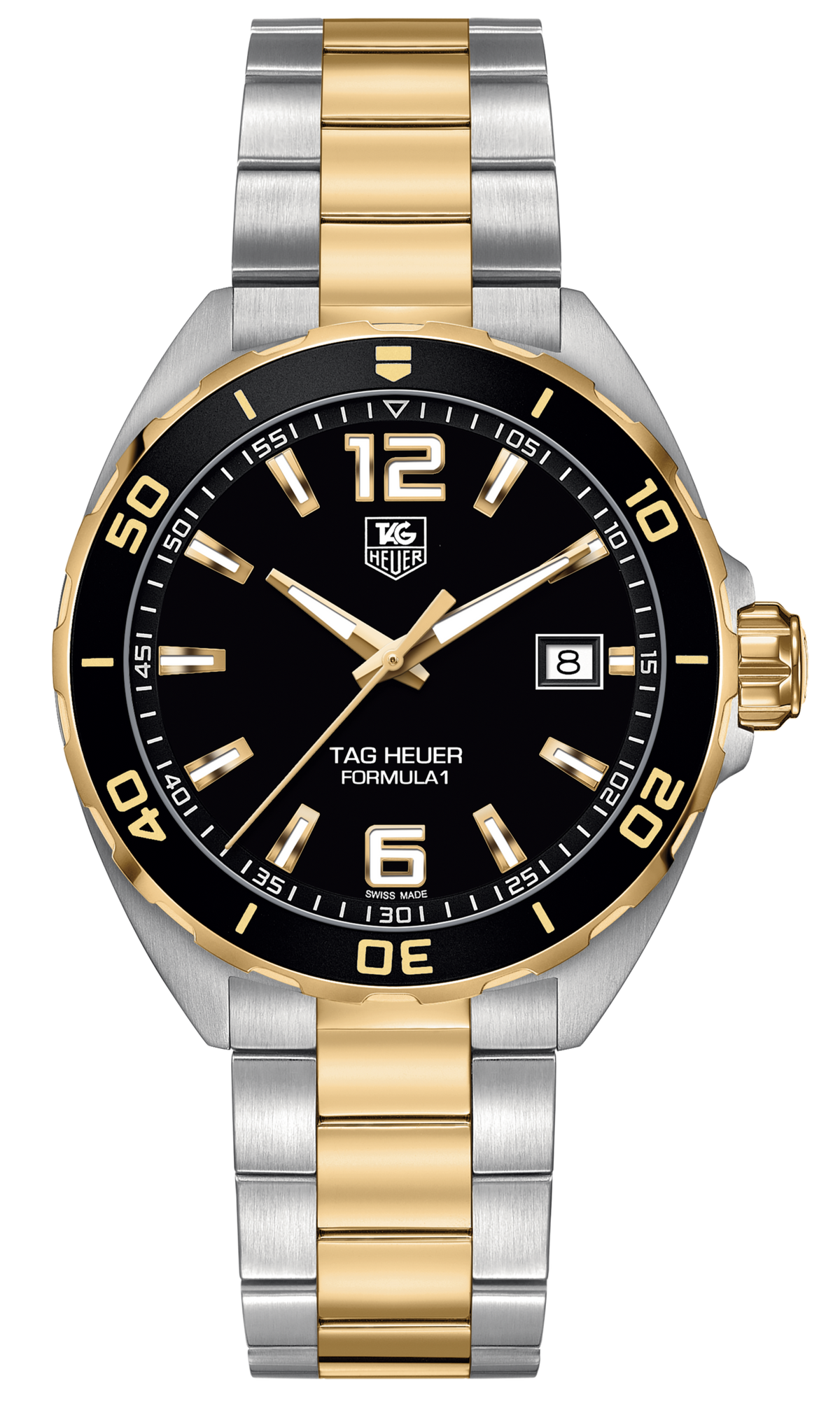 Shop Authentic Tag Heuer Formula 1 Quartz Black Dial Two Tone Steel Strap Watch for Men - WAZ1121.BB0879 - Luxxuri