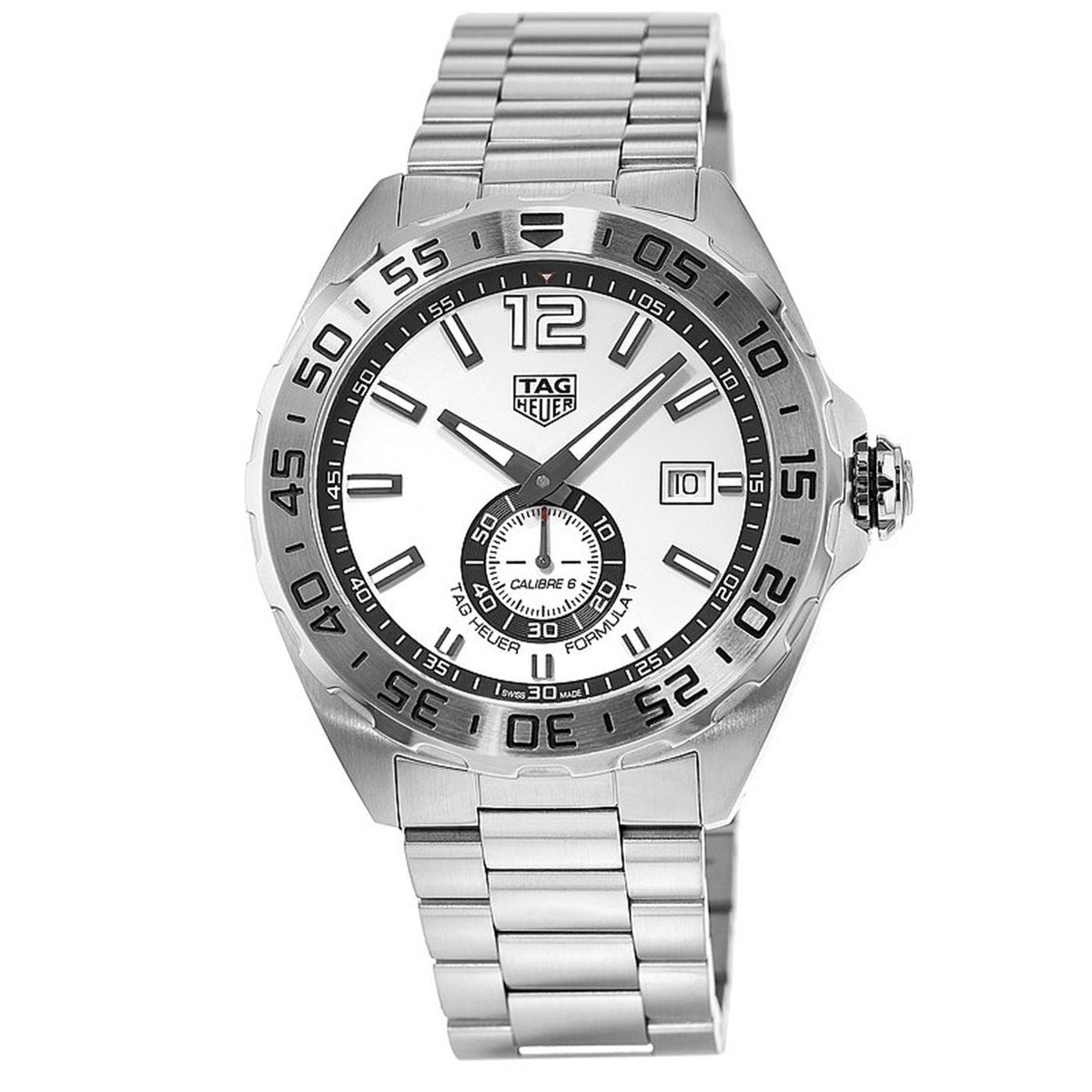 Shop Authentic Tag Heuer Formula 1 Calibre 6 Automatic White Dial Silver Steel Strap Watch for Men - WAZ2013.BA0842 - Luxxuri