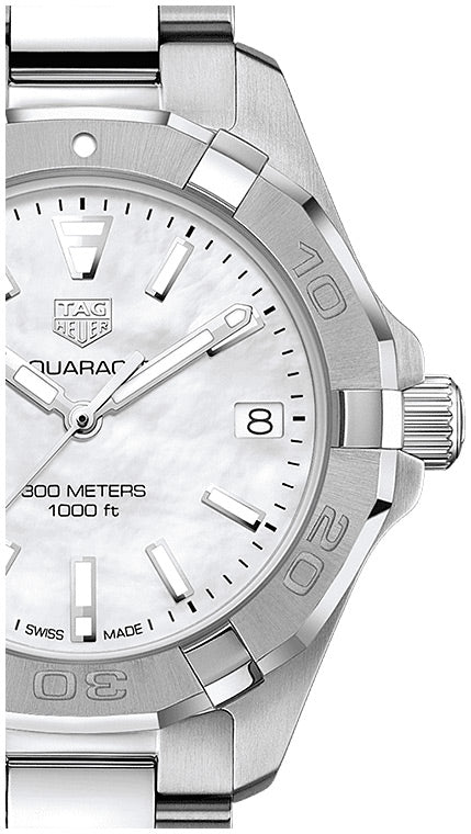 Shop Authentic Tag Heuer Aquaracer White Mother of Pearl Dial Watch for Women - WBD1311.BA0740 - Luxxuri