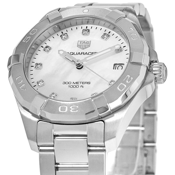Shop Authentic Tag Heuer Aquaracer White Mother of Pearl Dial Watch for Women - WBD1314.BA0740 - Luxxuri