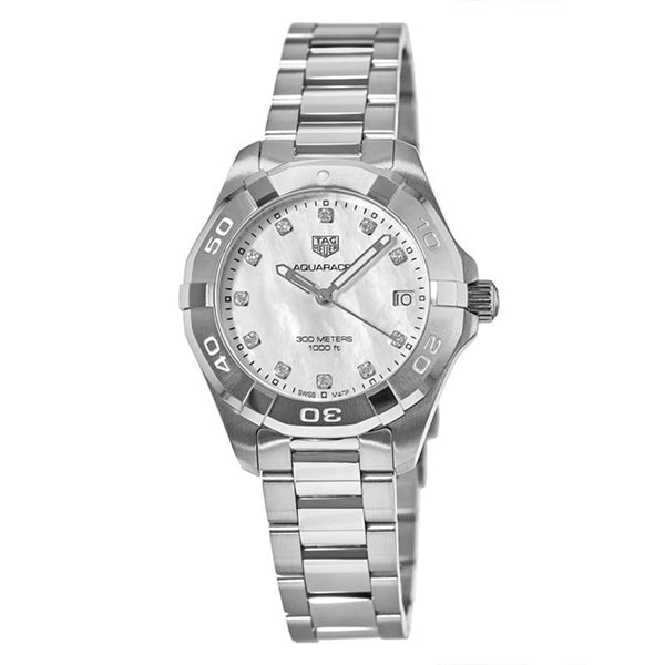 Shop Authentic Tag Heuer Aquaracer White Mother of Pearl Dial Watch for Women - WBD1314.BA0740 - Luxxuri