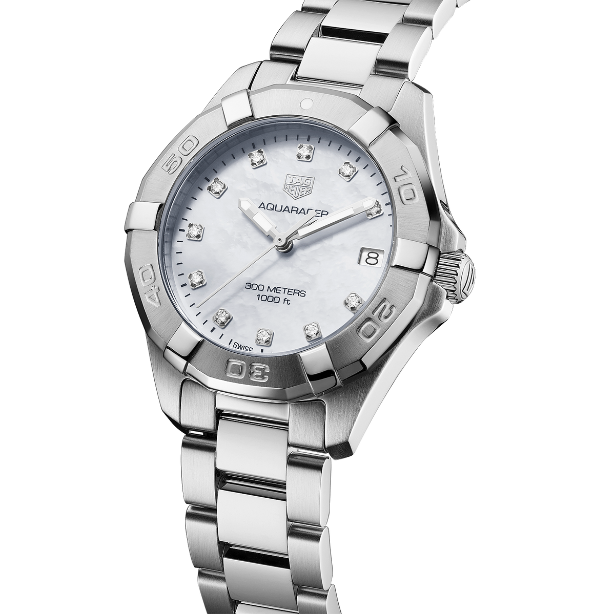 Shop Authentic Tag Heuer Aquaracer White Mother of Pearl Dial Watch for Women - WBD1314.BA0740 - Luxxuri