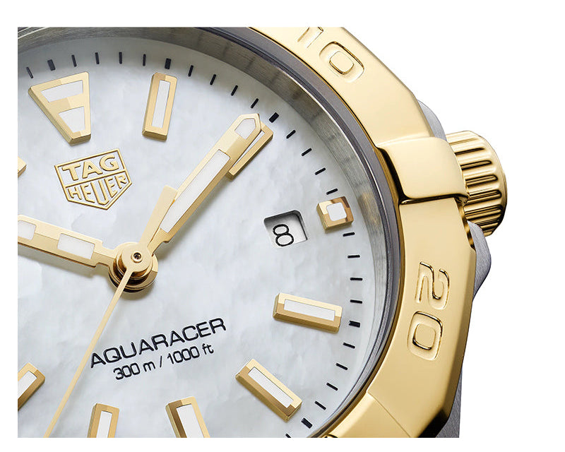 Shop Authentic Tag Heuer Aquaracer Mother of Pearl Dial Two Tone Steel Strap Watch for Men - WBD1420.BB0321 - Luxxuri