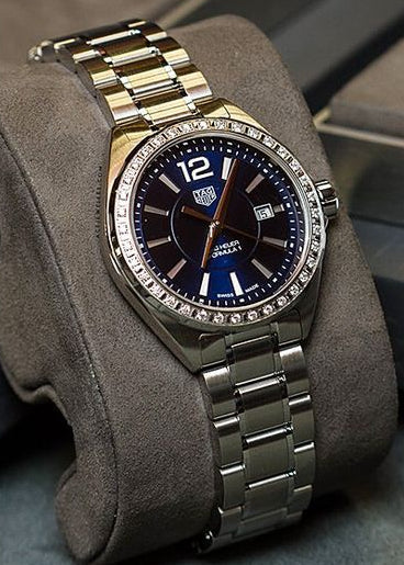 Shop Authentic Tag Heuer Formula 1 Quartz Diamonds Blue Dial Silver Steel Strap Watch for Women - WBJ1316.BA0666 - Luxxuri