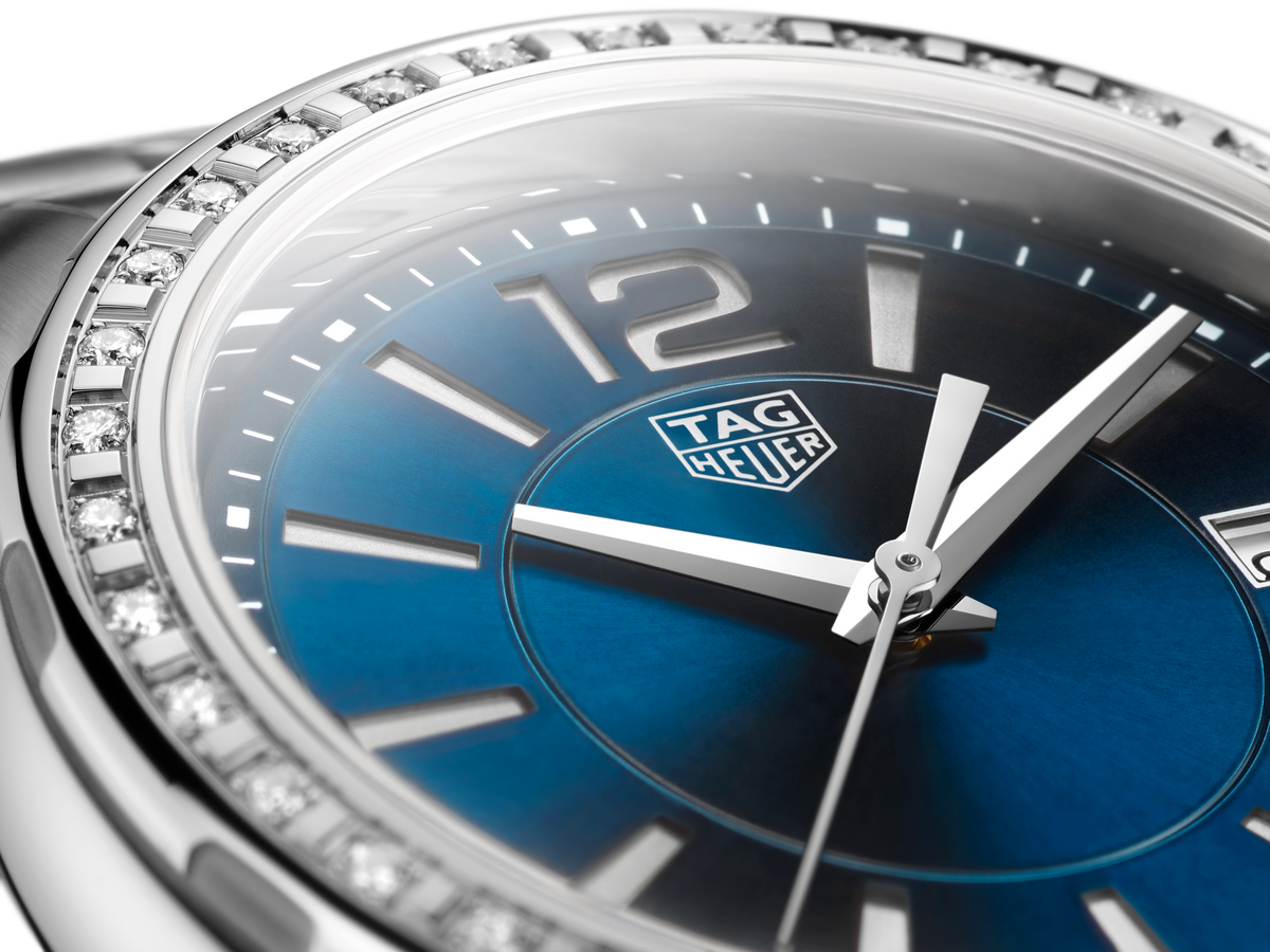 Shop Authentic Tag Heuer Formula 1 Quartz Diamonds Blue Dial Silver Steel Strap Watch for Women - WBJ1316.BA0666 - Luxxuri