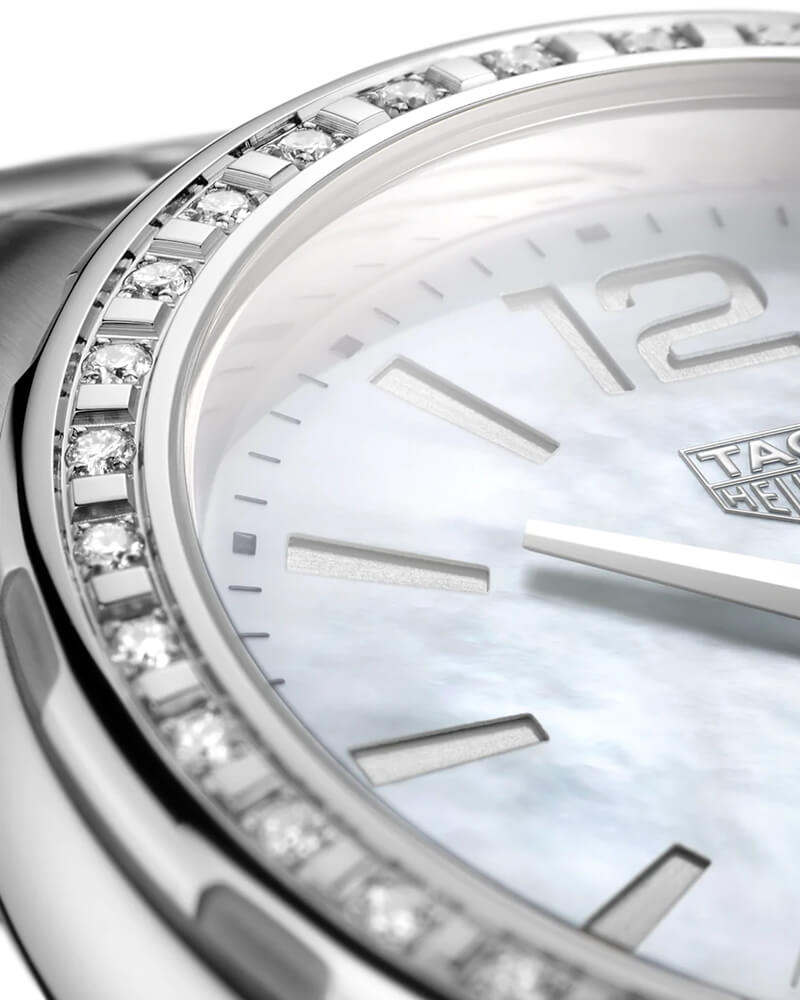 Shop Authentic Tag Heuer Formula 1 Quartz Diamonds Mother of Pearl Dial Silver Steel Strap Watch for Women - WBJ131A.BA0666 - Luxxuri