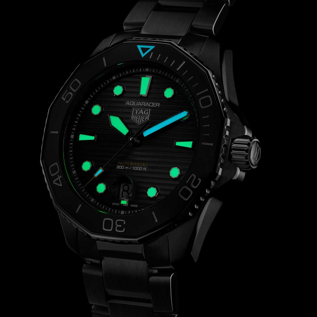 Shop Authentic Tag Heuer Aquaracer Professional 300 Automatic Black Dial Silver Steel Strap Watch for Men - WBP201A.BA0632 - Luxxuri