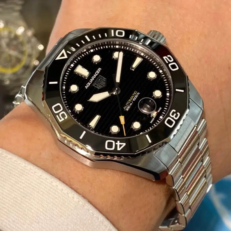 Shop Authentic Tag Heuer Aquaracer Professional 300 Automatic Black Dial Silver Steel Strap Watch for Men - WBP201A.BA0632 - Luxxuri