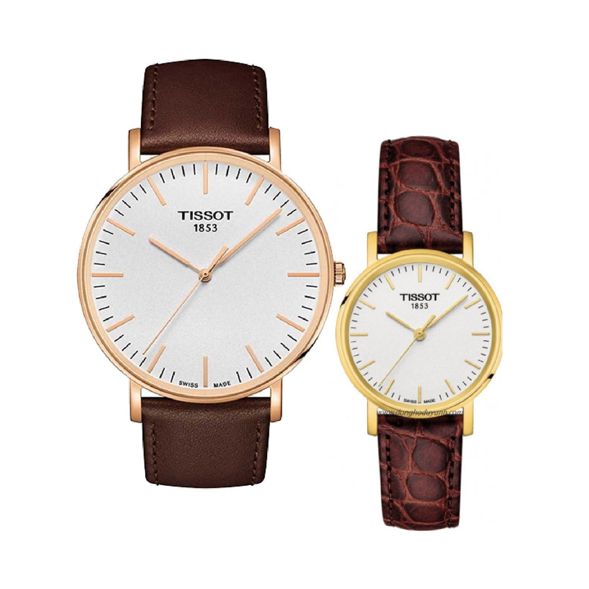Shop Authentic Tissot T Classic Everytime White Dial Brown Leather Strap Watch for Men - T109.610.36.031.00 - Luxxuri