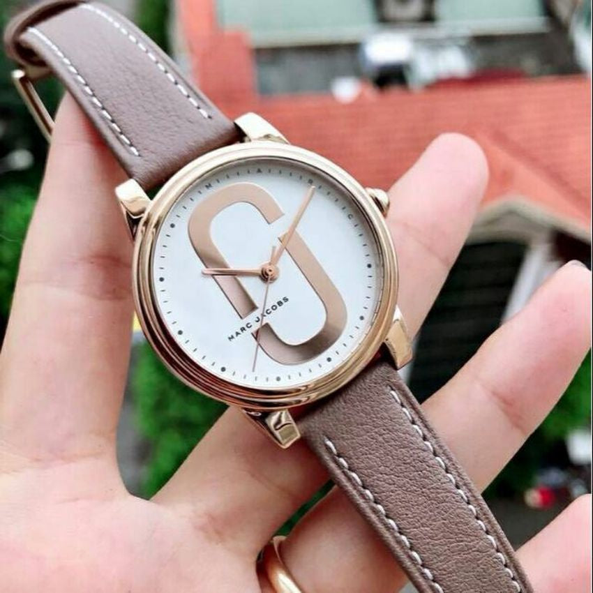Shop Authentic Marc Jacobs Corie White Dial Brown Leather Strap Watch for Women - MJ1581 - Luxxuri