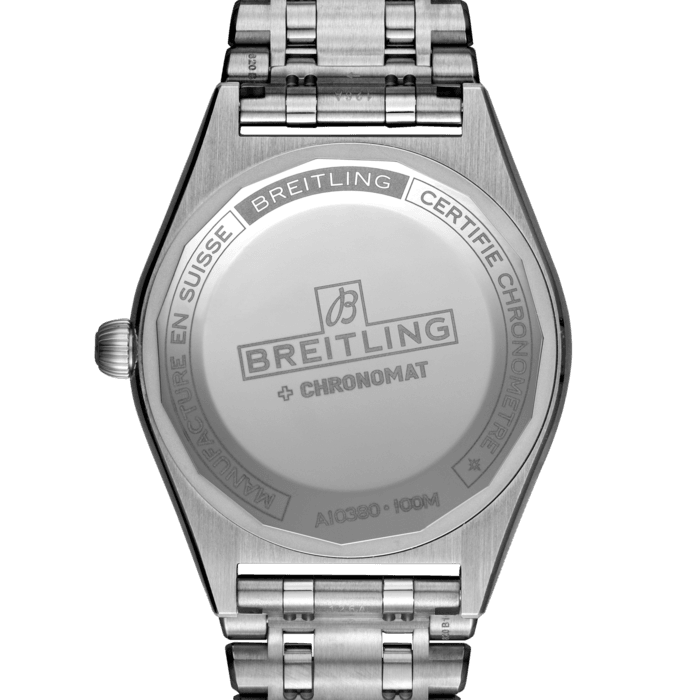 Breitling Chronomat Automatic 36 Diamonds Green Dial Two Tone Steel Strap Watch for Women - A10380591L1A1