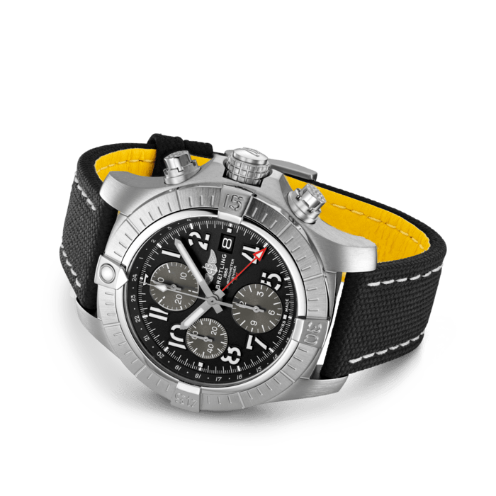Breitling Avenger B01 Chronograph GMT Black Dial Black Nylon Strap Watch for Men - A24315101B1X1