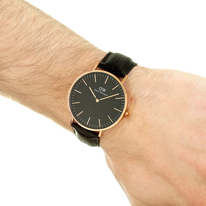 Shop Authentic Daniel Wellington Classic Reading Black Dial Black Leather Strap Watch For Men - DW00100129 - Luxxuri