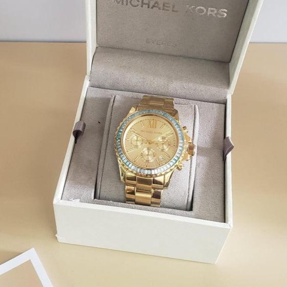 Shop Authentic Michael Kors Everest Chronograph Gold Dial Gold Steel Strap Watch For Women - MK7210 - Luxxuri