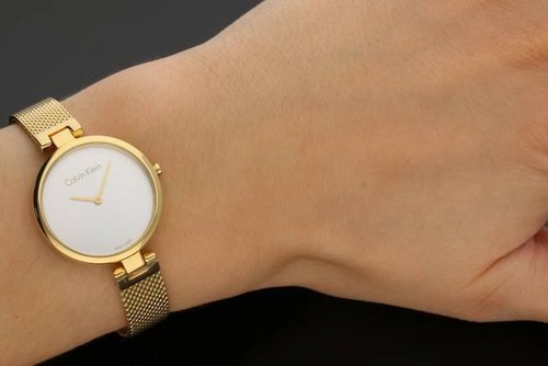 Shop Authentic Calvin Klein Authentic Mother of Pearl Dial Rose Gold Mesh Bracelet Watch for Women - K8G2362G - Luxxuri