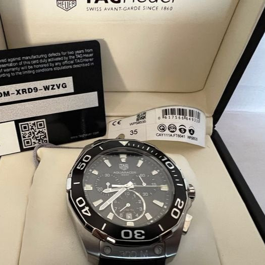 Shop Authentic Tag Heuer Aquaracer Black Dial Watch for Men - CAY111A.FT6041 - Luxxuri
