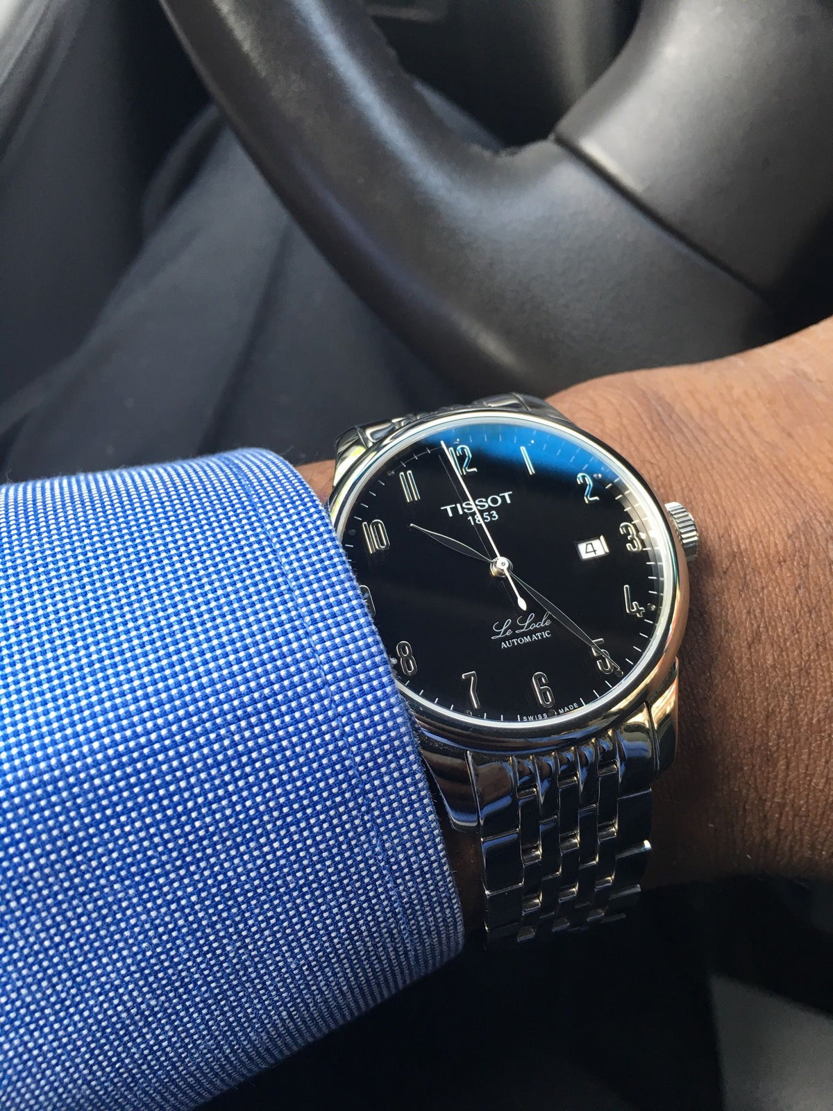 Shop Authentic Tissot T Classic Powermatic 80 Black Dial Silver Steel Strap Watch For Men - T41.1.483.52 - Luxxuri