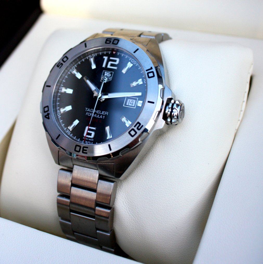 Shop Authentic Tag Heuer Formula 1 Automatic Black Dial Silver Steel Strap Watch for Men - WAZ2113.BA0875 - Luxxuri