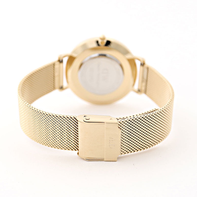 Shop Authentic Daniel Wellington Petite Evergold Black Dial Gold Mesh Strap Watch For Women - DW00100345 - Luxxuri