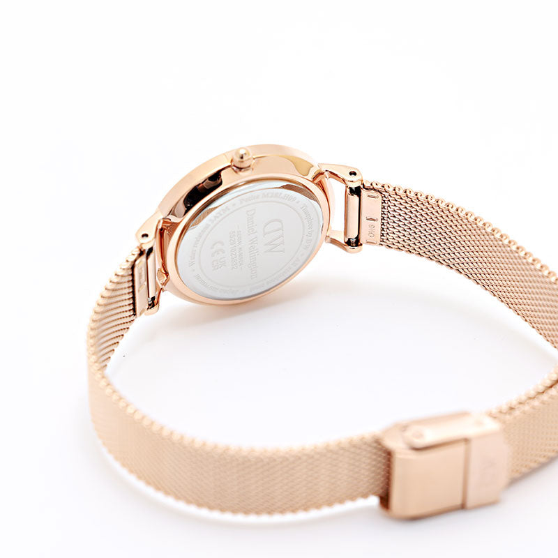 Shop Authentic Daniel Wellington Petite Amber Brown Dial Gold Mesh Strap Watch For Women - DW00100476 - Luxxuri