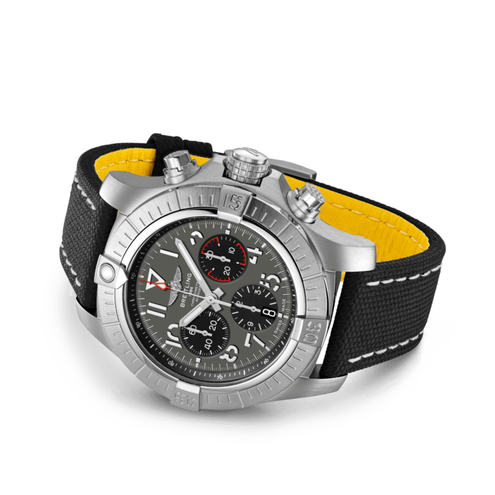 Breitling Avenger B01 Chronograph 45 Anthracite Dial Black Nylon Strap Watch for Men - AB01821A1B1X1